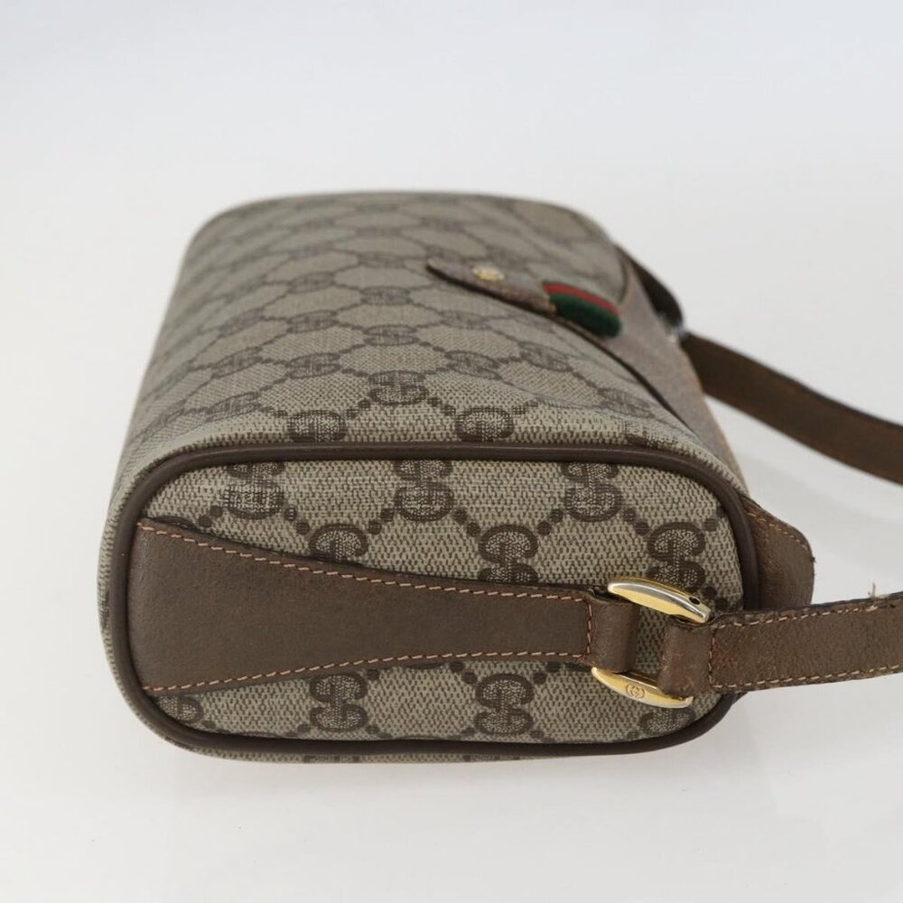 Authentic GUCCI GG Supreme Web Sherry Line Bag PVC Beige Gold 89 02 018 - Picture 11 of 16